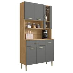 Armário De Cozinha Com 6 Portas Roma Freijó Gris