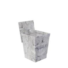 Lixeira Para Banheiro De Plástico Com Tampa - Stolf Mármore Branco