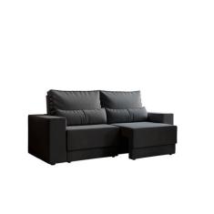 Sofá 3 Lugares Retrátil Sochi Suede Grafite - Mobly