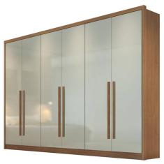 Guarda Roupa Casal Livorno 6 Portas 6 Gavetas Cumaru 25 Fendi com Nicho - Novo Horizonte