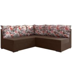 Sofá de Canto Mamflex Quebec 1085 5 lugares com almofadas soltas em te
