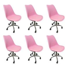Kit 8 Cadeiras Escritório Secretária Decorativa Eames Chicago - Espres