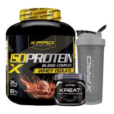 Kit Whey Iso Protein Blend Complex 2Kg + Creatina XPRO 300g + Coqueteleira - XPRO-Unissex