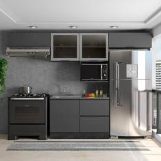 Cozinha Modulada 5 Peças 5 Portas 3 Gavetas com Balcão para Pia Etna -