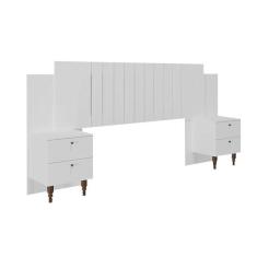Cabeceira Cama Box Madeirado Casal/Queen Genova extensível c/ 4 Gavetas Branco - Panan