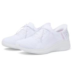Skechers Tênis feminino Hands Free Slip-ins Ultra Flex 3.0 Shining Glitz, Branco, 34
