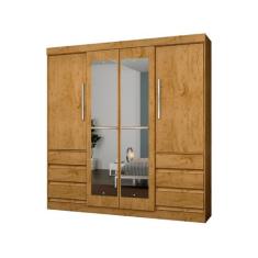 Guarda-roupa Casal com Espelho 4 Portas 6 Gavetas Araplac Atraente Sof