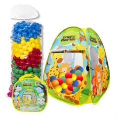 Barraca Infantil Dobrável + 50 Bolinhas  Brinquedo Portátil Educativo 