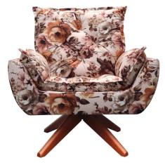 Poltrona Opala Base Giratória Amamentação Estampado Floral