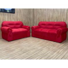 Sofá 2 e 3 Lugares Vermelho 608 Viena