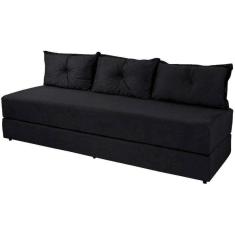 Sofá Cama Multiuso Preto Liso