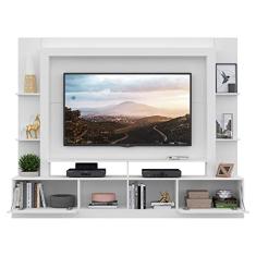 Rack Estante com Painel e Suporte Tv 65" e 2 portas Oslo Multimóveis Branco