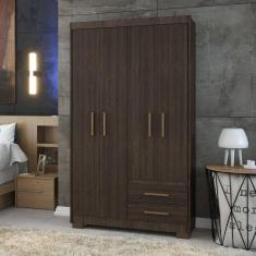 Guarda Roupa Casal 4 Portas 2 Gavetas Primacy Capuccino Wood