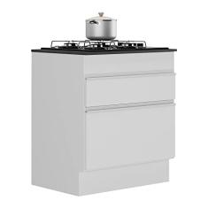 Balcão Cozinha para Cooktop 70cm com Rodapé 1 Porta 1 Gaveta Veneza Multimóveis V2118 Branco
