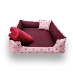 Cama de cachorro ou gato caminha lavavel para pet médios até 12kg + co