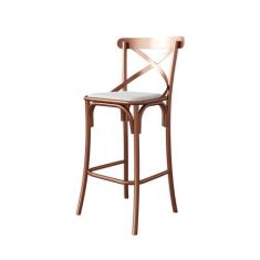 Banqueta Katrina Revestimento Sintético Branca e Cobre - Modern