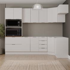 Cozinha Modulada 7 Peças Sem Tampo Com Rodapé Ipanema Cabecasa Madeiramadeira Branco