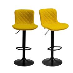 Banqueta Estofada Best BS80 Giratória Com Regulagem De Altura Kit Com 2 Unidades Amarela