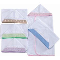Toalha de Banho com Capuz de Bebê Forrada com Fralda Recém Nascido - D