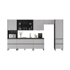 Cozinha Completa Itatiaia Lumina 410cm Em Madeira Mdf Grafite/fendi