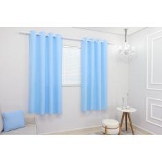 Cortina Azul-Bebê Sala Quarto 300X180 - Fabritex