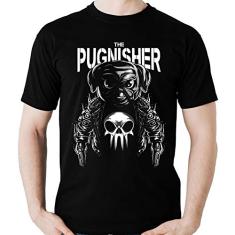Camiseta Geek Pugnisher Pug justiceiro Parodia Cachorro