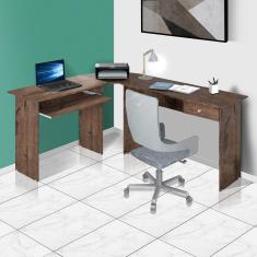 Escrivaninha Mesa Para Computador Home Office Tabaco Max
