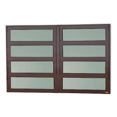 Janela de Alumínio Basculante 2 Seções 80x200cm Vidro Mini Boreal Elite Brimak Corten