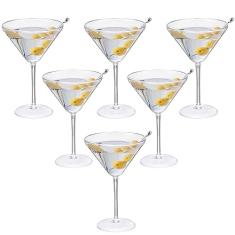 Jogo 6 Taças Martini 300 ml Requinte Acrílico Cristal