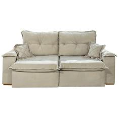 Sofá Atlanta 4 Lugares Retrátil e Reclinável 230cm Tecido Veludo União Cor Marfim