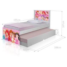 Bicama Juvenil Adesivada Princesinhas