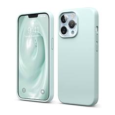 elago Capa compatível com iPhone 13 Pro, capa de silicone líquido, capa protetora de câmera de corpo inteiro, à prova de choque, fina, forro de microfibra macia antiarranhões, 6,1 polegadas (verde