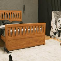 Cama Queen 168 Cm Turin Mogno Mel