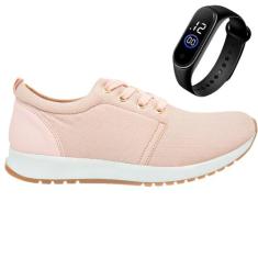 Tenis Casual Pisada Neutra Estilo Esportivo Caminhada Academia + Relóg