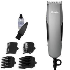 Maquina de Cortar Cabelo Quanta QTCE50 12 Watts Bivolt - Preta/Cinza, 