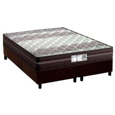 Cama Box Queen: Colchão Molas Probel Prolastic Palace + Base Crc Suede Brown(158X198)