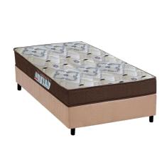 Cama Box Solteiro: Colchão Espuma Ortobom D45/EP Anatômico Fort Tech iso 150 + Base crc Suede Clean(88x188)