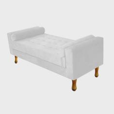 Recamier Félix King Size 195cm Suede Branco - adj Decor