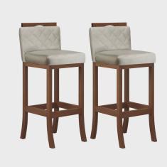 Kit com 2 Banquetas Média com Matelassê