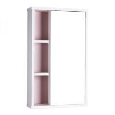 Armário com Espelho para Banheiro Milano Rosa Claro