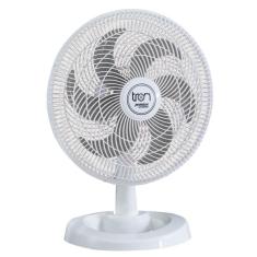 Ventilador Mesa Lorena Branco Oscilante 110V Pás Prata