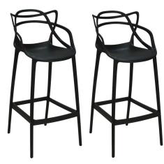 Kit 2 Banquetas Allegra Com Encosto Design Cozinha/bancada - Preto