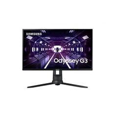 Monitor Gamer Samsung Odyssey 24", FHD, 144 Hz, 1ms, com ajuste de altura, HDMI, DP, VGA, Freesync, Preto, Série G3
