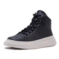 Tênis Casual Cano Alto Avalon Garry Couro Masculino-Masculino