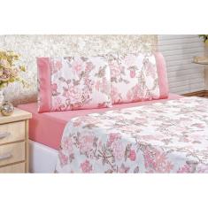 Jogo De Lençol Naturalle Casal 4 Peças 200 Fios Rosa Serene