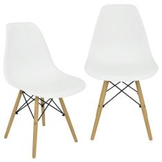 Kit 2 Cadeiras Charles Eames Eiffel Wood Design - Branca - Magazine Ro