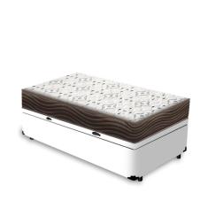 Cama Box Baú + Colchão de Solteiro Ortobom D45 Iso 150 88x188x60cm