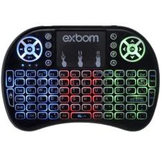 Mini Teclado Mouse Touchpad Wireless Iluminado Wifi Sem Fio Exbom BK-B