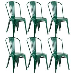 Loft7, Kit 6 cadeiras Iron Tolix Verde escuro