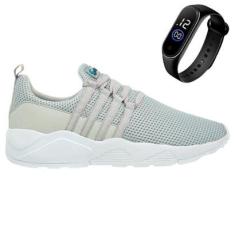 Tênis Masculino Casual Esporte Para Academia Caminha Treino Leve e Confortável + Relógio-Masculino